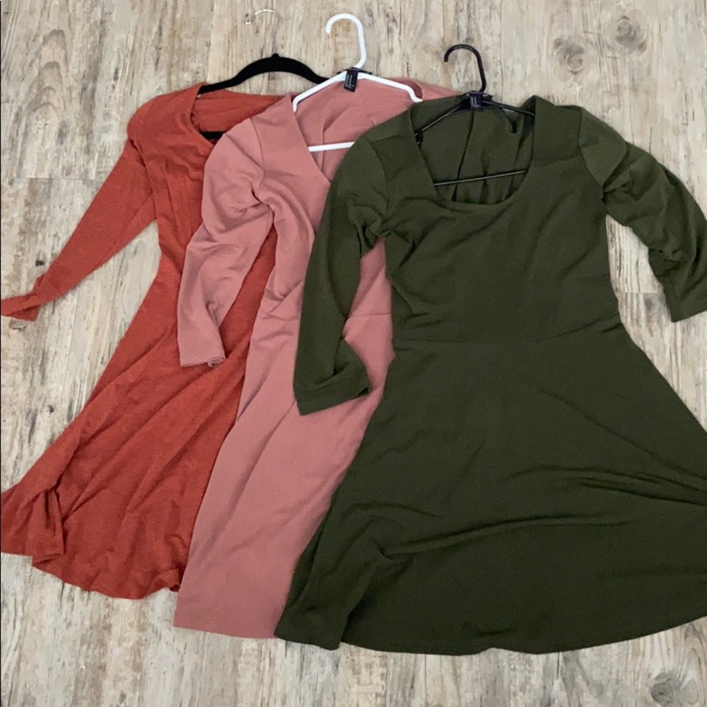 F21 Forever 21 dress bundle lot 3/4 sleeve M S